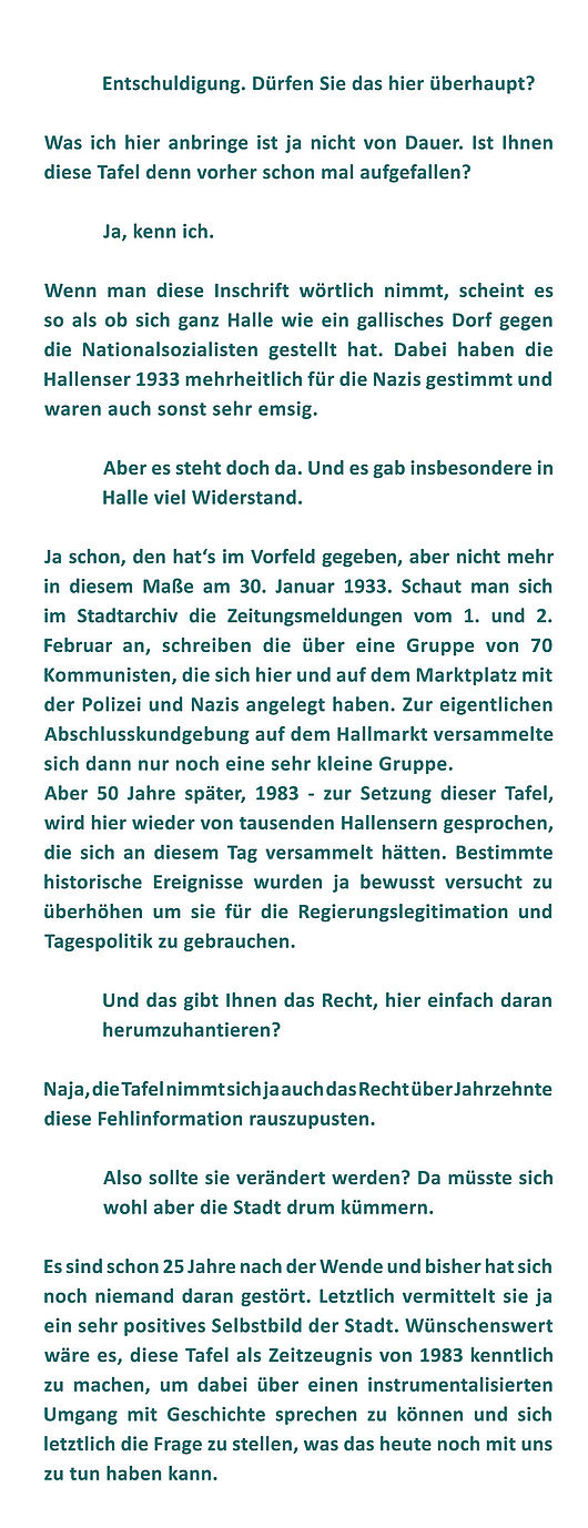 Thomas Kirchner, 2015, Der Versuch zu erinnern - und was es noch mit uns zu tun hat. Künstlerische Interventionen.